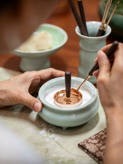 Fine incense powder used in Chinese incense seal art